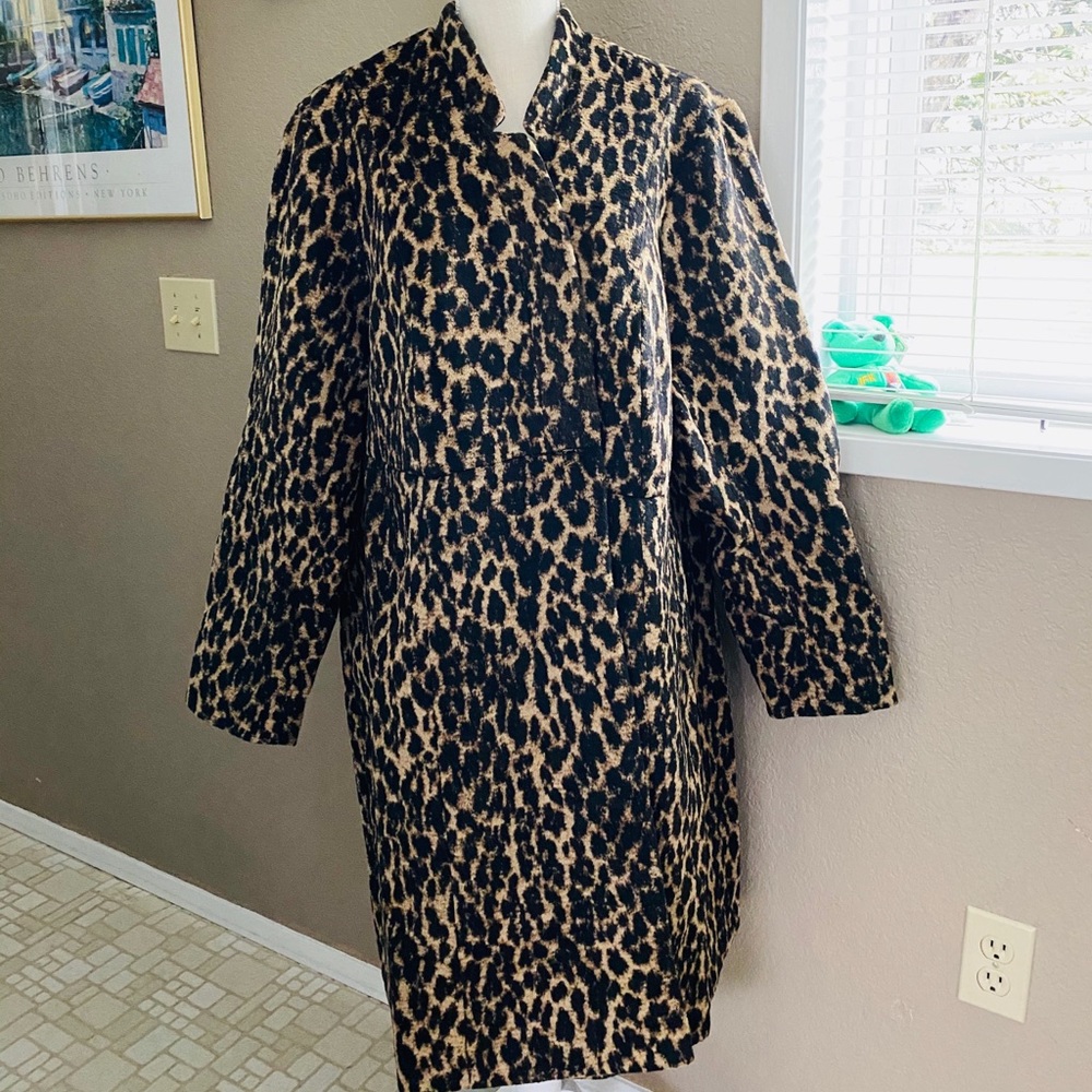 torrid leopard print woolen car coat, Sz. 3X